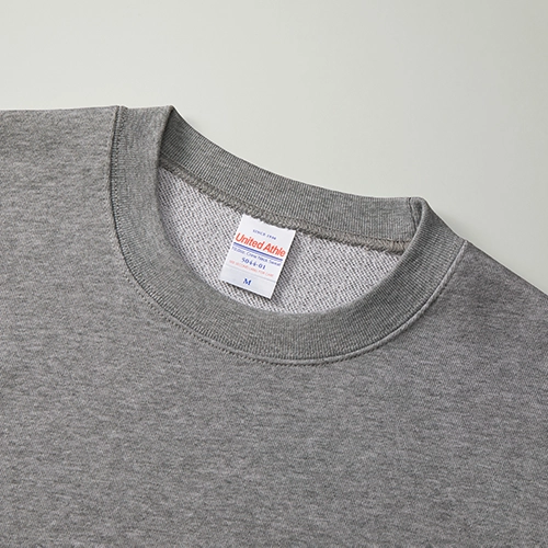 United Athle 10.0オンス クルーネック スウェット ADULT SIZE 首リブは丈夫なダブルステッチ始末